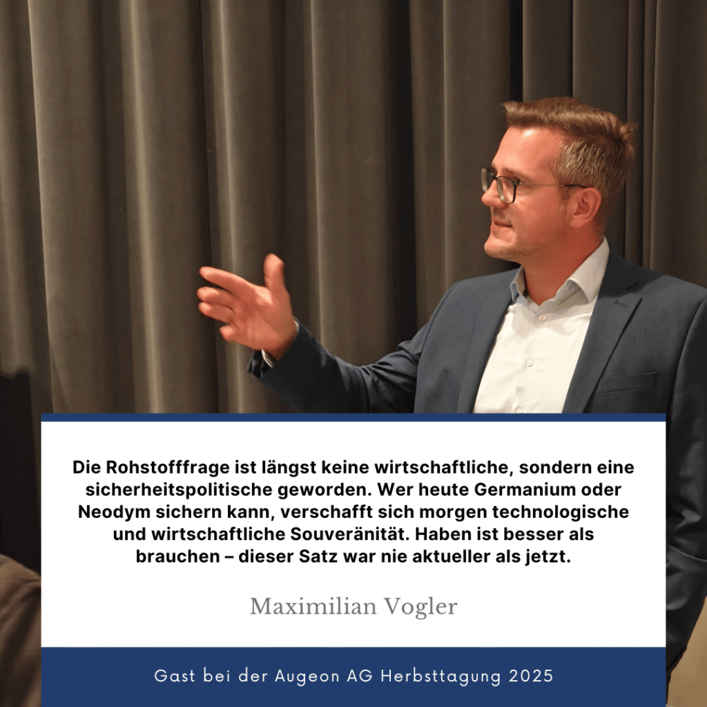 Die Rohstofffrage im Portfolio - Maximilian Vogler auf der Augeon Herbsttagung 2025